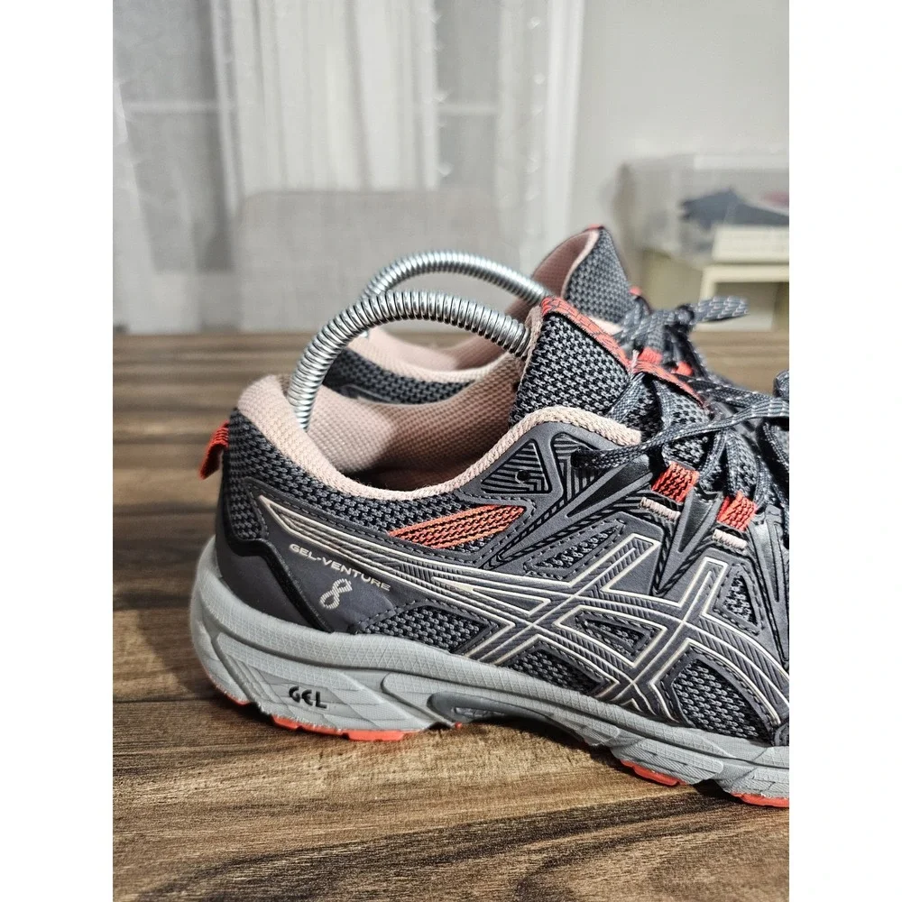 ASICS Women's Gel-Venture 8 Running Shoes Grey/Orange | Women's Size 8.5 Wide - Picture 5 of 16